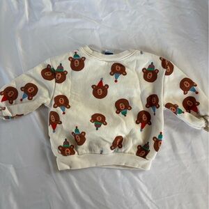 Old Navy Cream Sweater with Bear Print